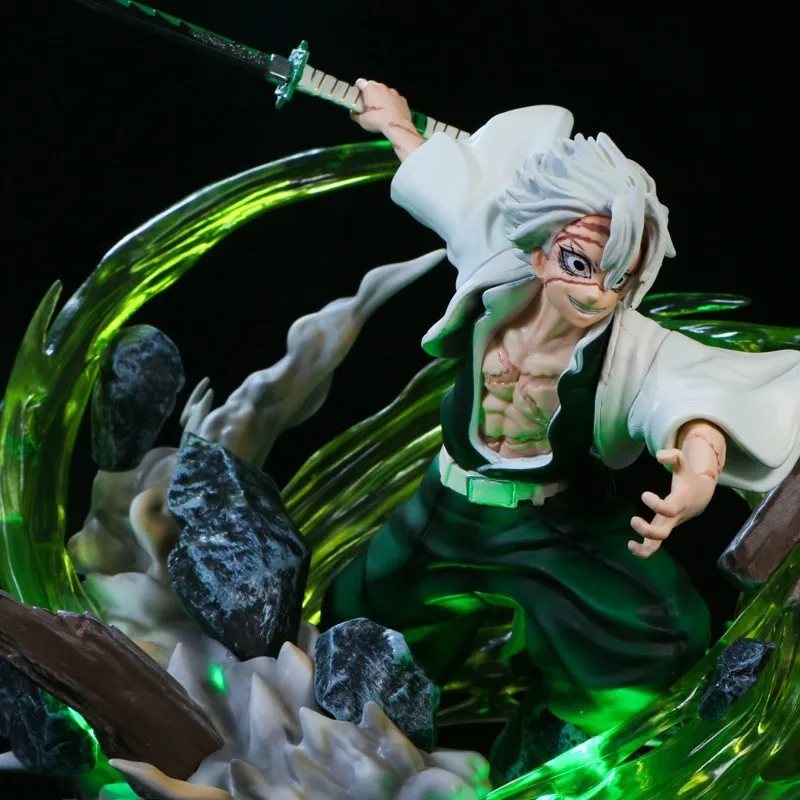 Nuevo Adorno Artesanal de Ghost Slayer GK: Pilar del Viento, Río de los Muertos, Pilar del Viento Real que Puede Iluminar, Estatuas de Escena, Modelo de Anime, Juguete