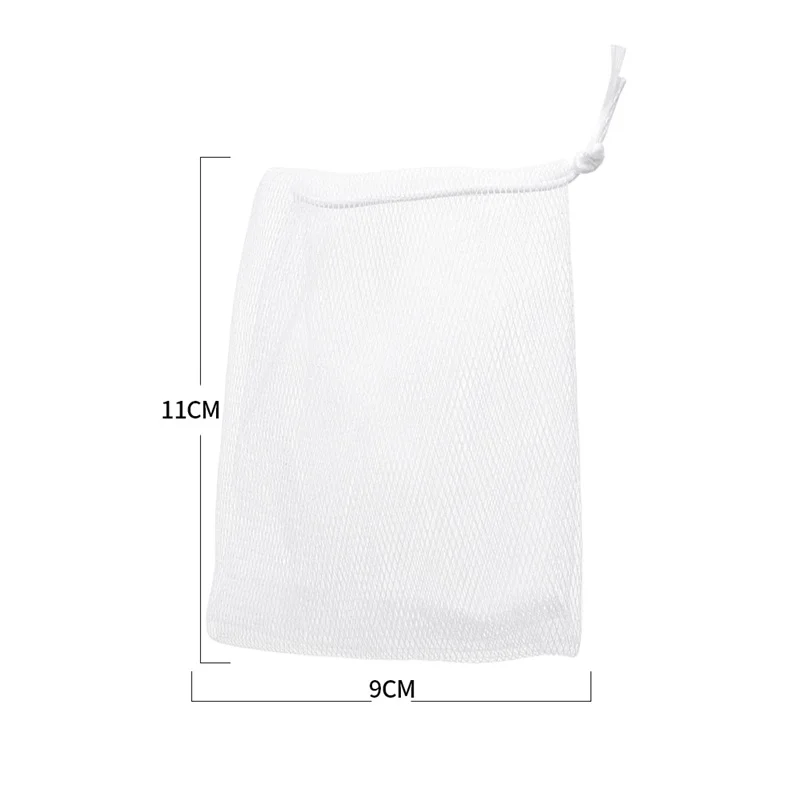 5/20PCS Facial Cleanser Soap Mesh Bags Foaming Mesh Soap Body Wash Foaming Mesh Bag Drawstring Bags Household Cleaning Supplies