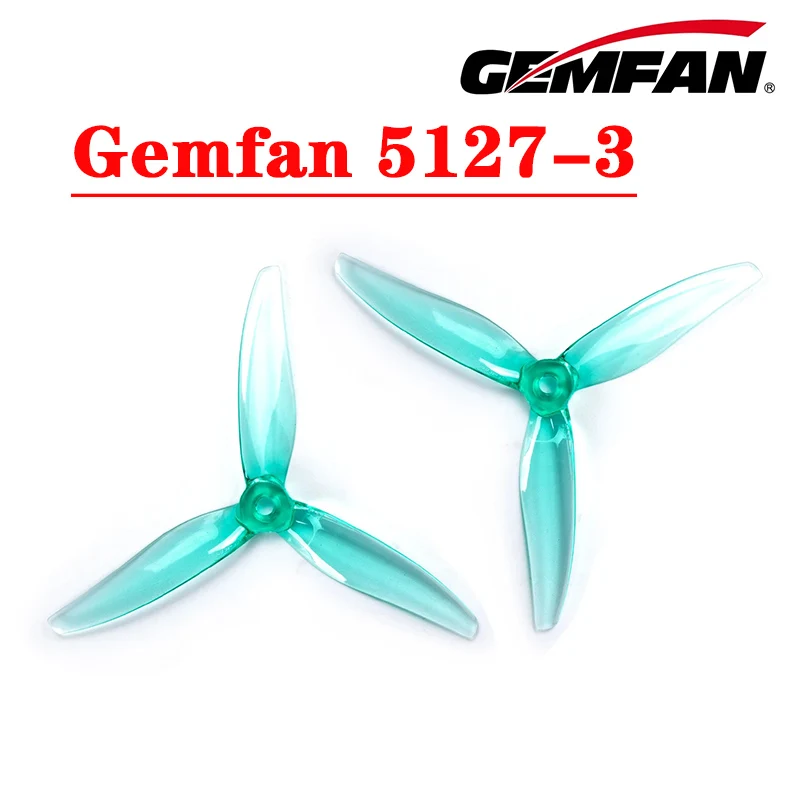 4Pairs 8PCS Gemfan Hurricane 5127 5.1X2.7X3 3-Blade PC Propeller for FPV Freestyle 5inch Drones DIY Parts