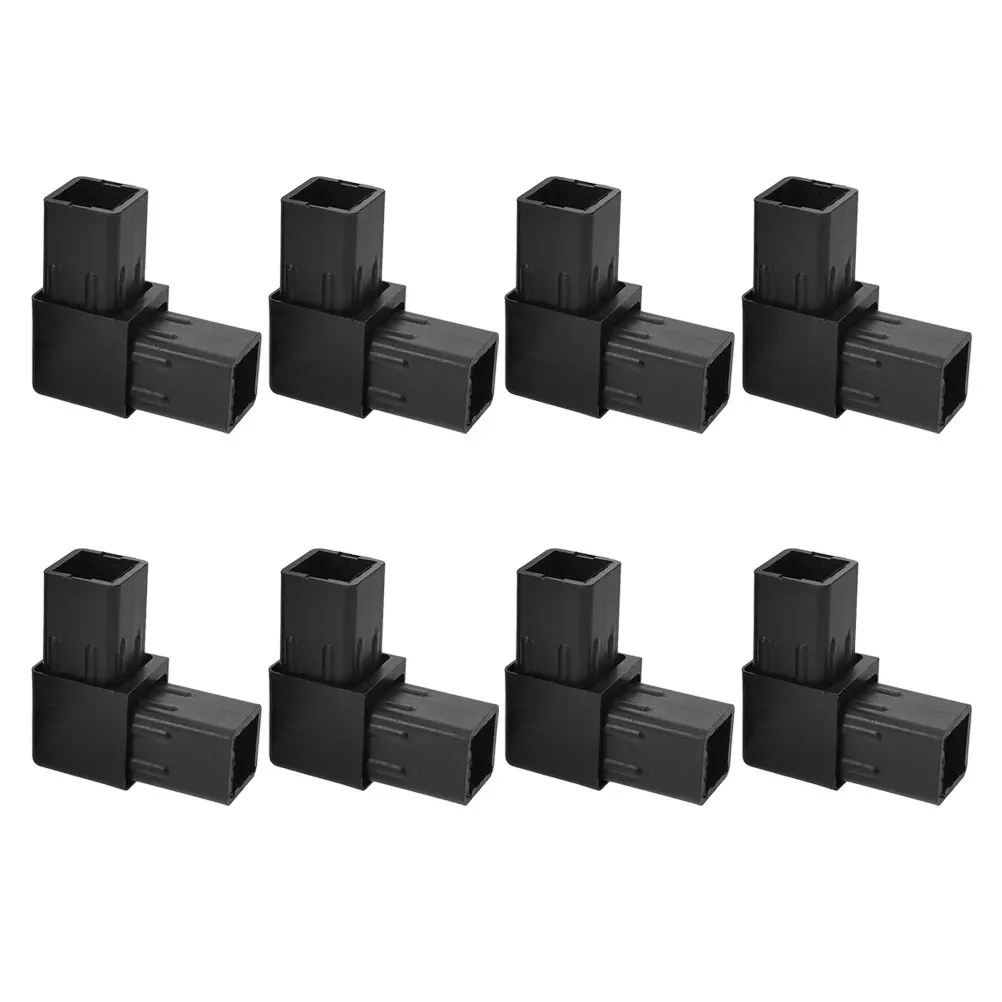 

8pcs Shelf Connection Parts Durable Plastic Square Tube Fittings Connector Black Pipe Coupling Adapter Sturdy Support