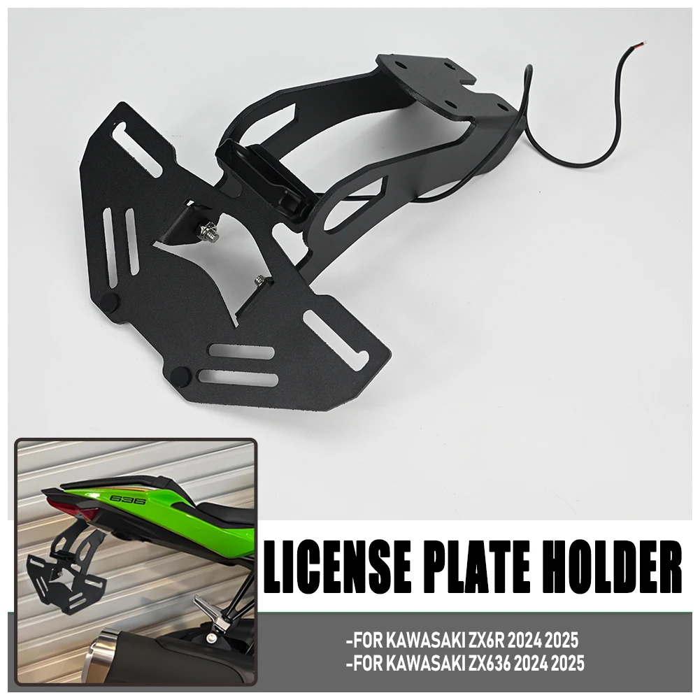 

ZX6R Motorbike Accessories Tail Tidy Fender Eliminator Bracket License Plate Holder For KAWASAKI ZX6R ZX636 2024 2025 Motorcycle
