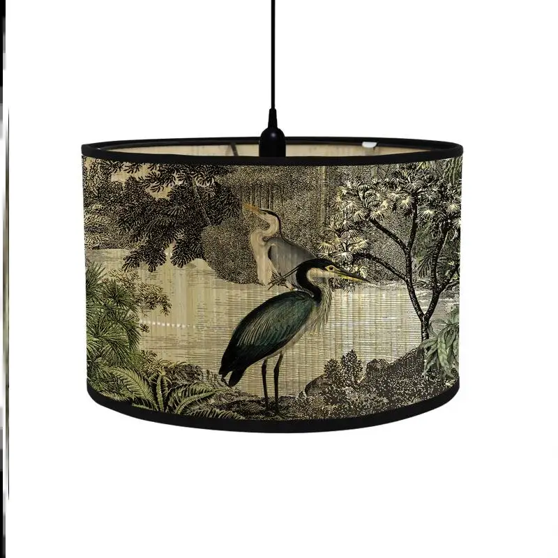 

Bamboo handwoven blackout lampshade Japanese bedroom bedside decorative chandelier lampshade