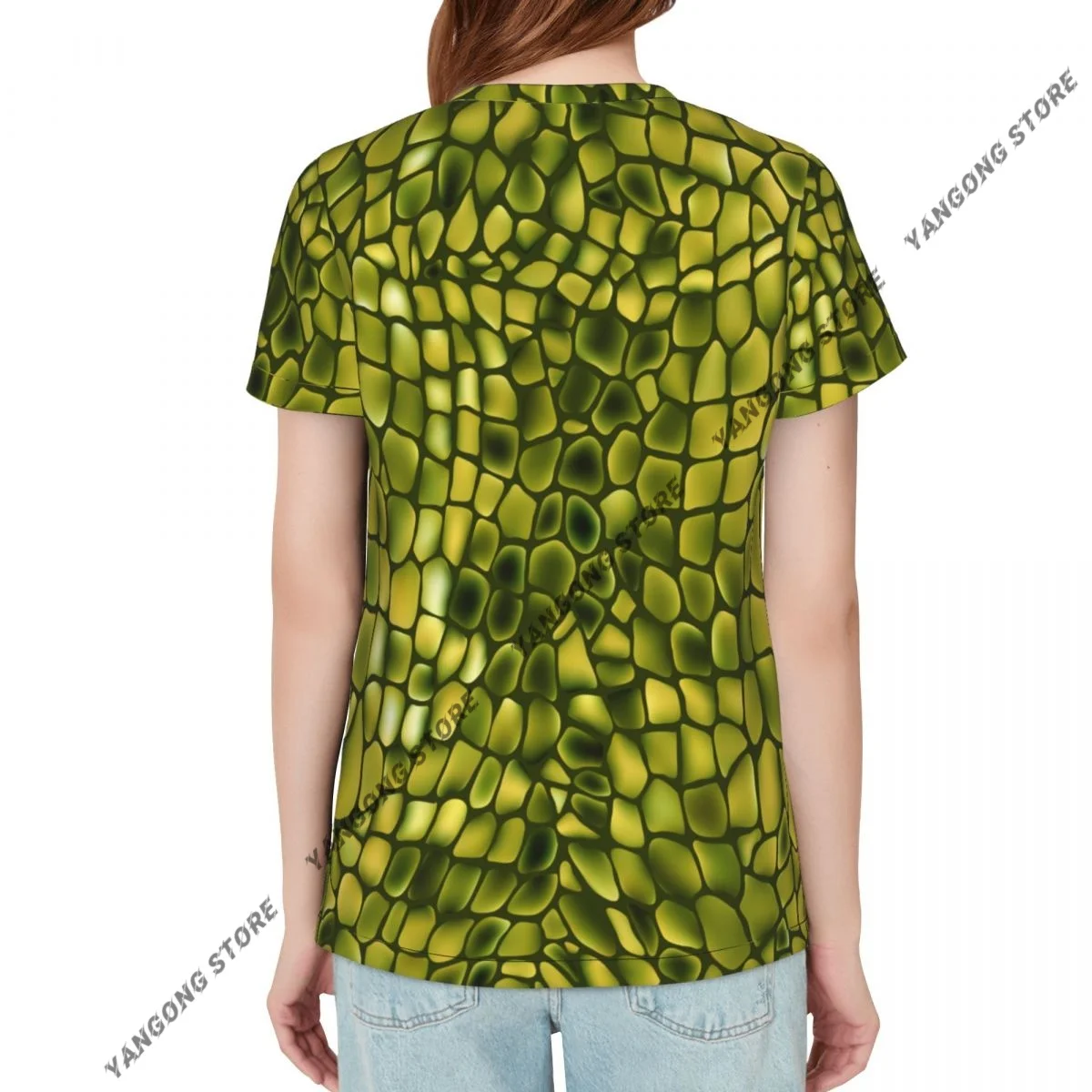 Women's T-shirt ladies casual Snake Textures female T-shirt short-sleeved T-shirt summer thin tops