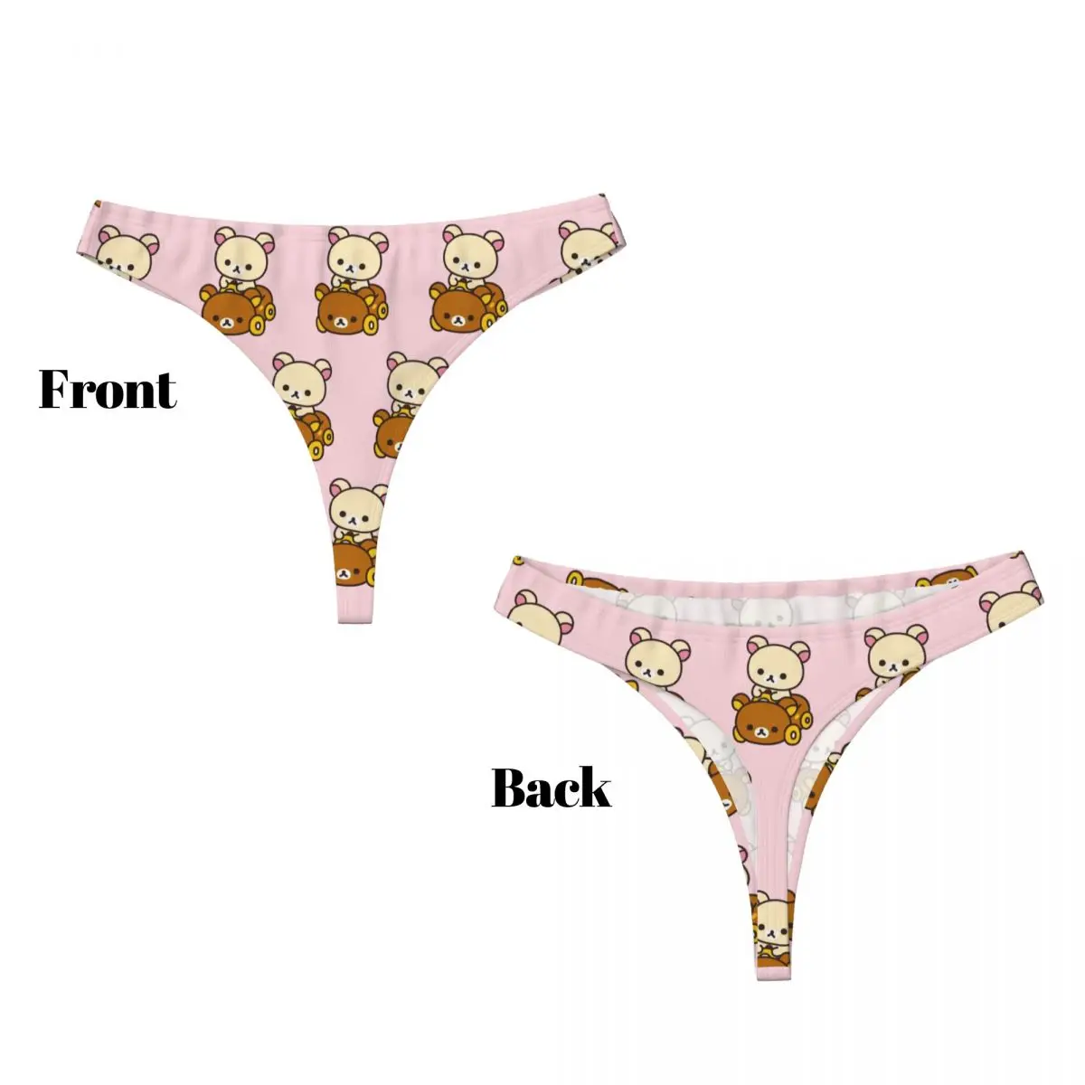 Custom Korilakkuma Driving A Rilakkuma Car G-string Panties Breathable Women Stretch Thongs Comfort Underwear