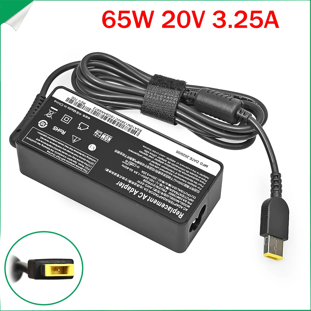 20V 3.25A 65W Replacement for Laptop-Charger Lenovo-Yoga 700 700-11ISK 700-14ISK 80QE Yoga 900 900-13ISK 900-13ISK2 Yoga 4 Pro