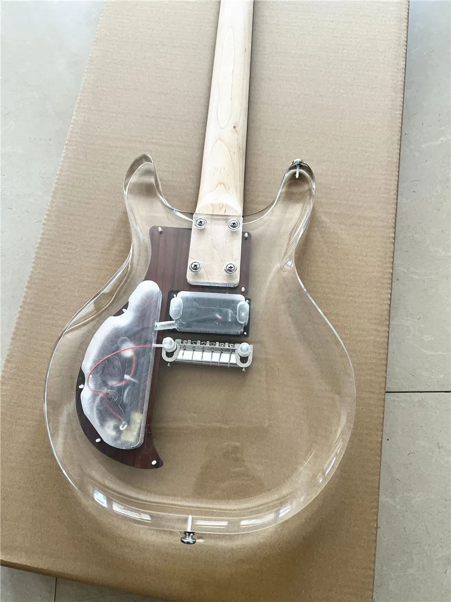 hipping Ampeg Dan Armstrong ADA6 Lucite Electric Guitar.Rosewood guard board, free shipping