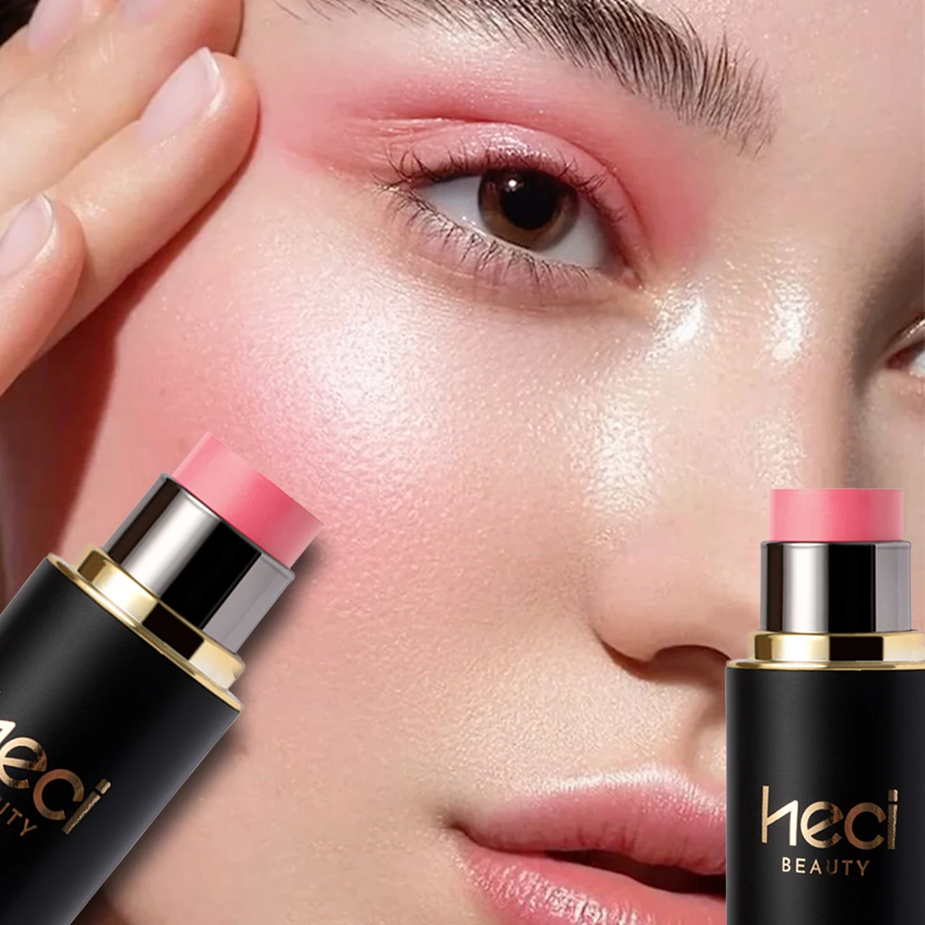

4PCS All-in-One Cream Blush for Cheeks, Eyes & Lips - Long-Wearing, Blendable Makeup Blush Stick for Mature Skin