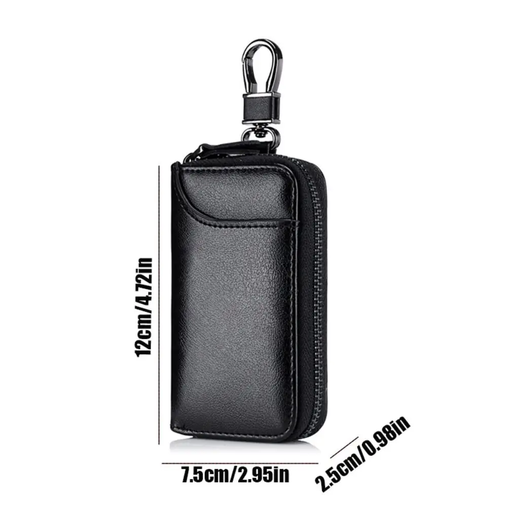 Кошелек для ключей от автомобиля на молнии, однотонный мини-кошелек из искусственной кожи, сумка для ключей, простой портативный держатель для ключей, органайзер, сумка для карт