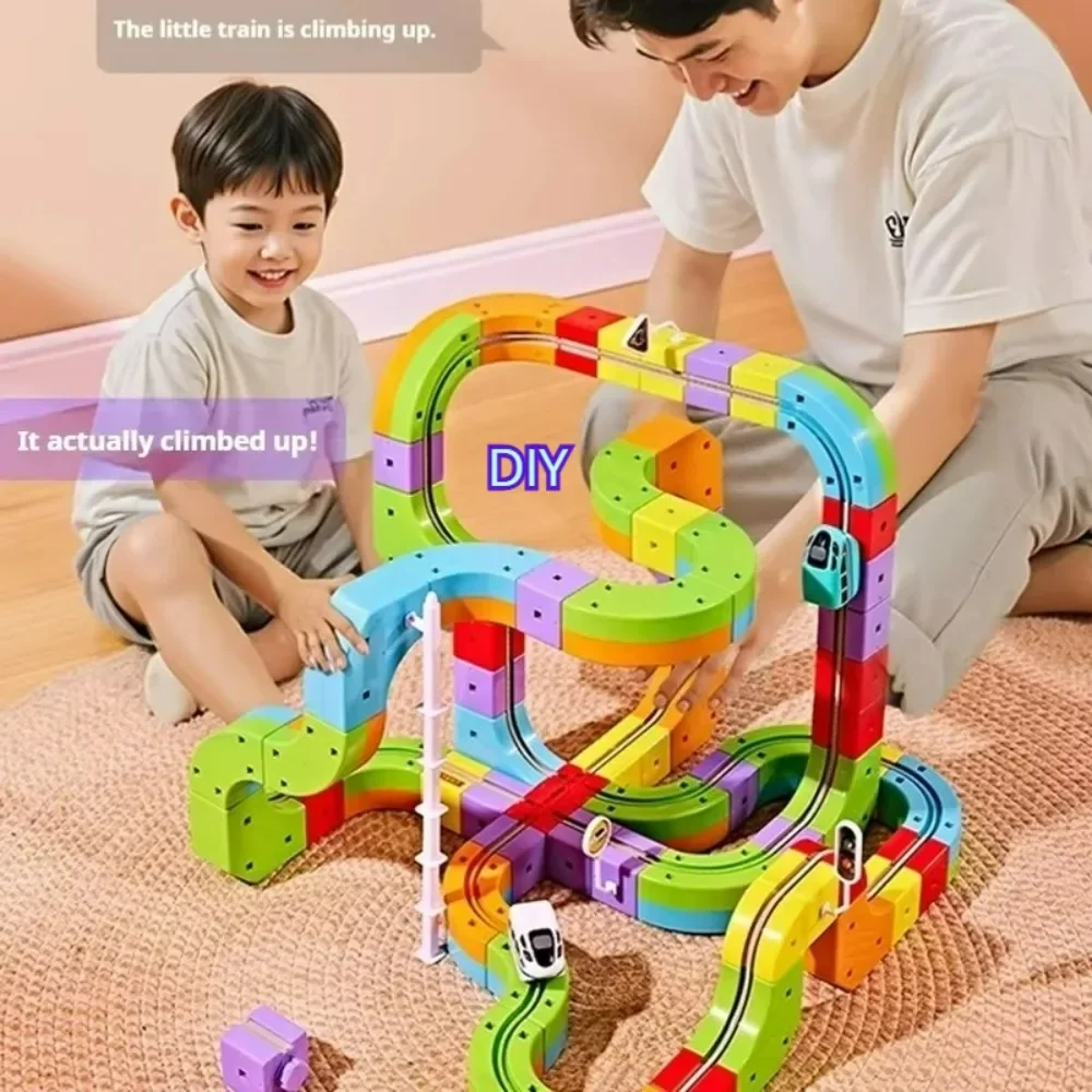 Latest Montessori Toy 2025 Educational Toys Assembly Magic Track Train Set Children'S Toys Non-Remote Control Rail Car Gift Box