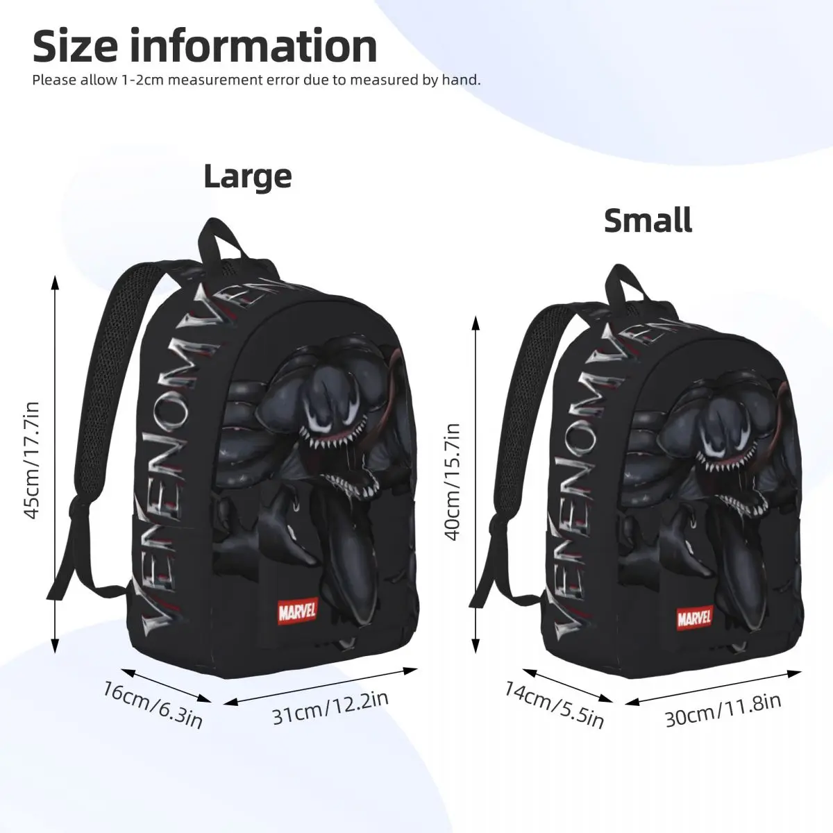 For Gifts Venom Retro Washable Bookbag Marvel Spider Man Venom Daily For Women Kid Children\'s Bags Campus