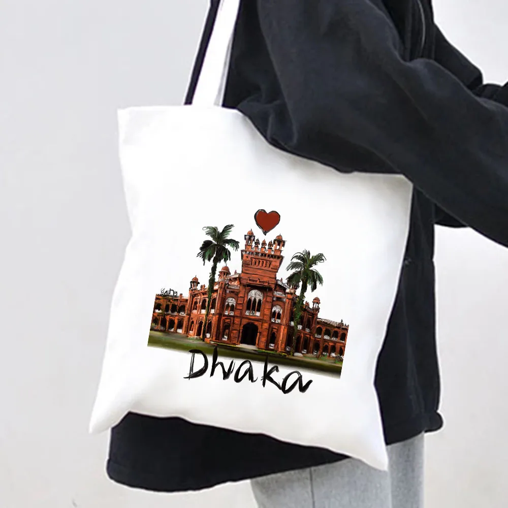 Gaborone Florence Georgetown Harare Hobart Women Canvas Shopper Bag Cotton Handbags Harajuku Tote Shoulder Lady Eco Shopping Bag