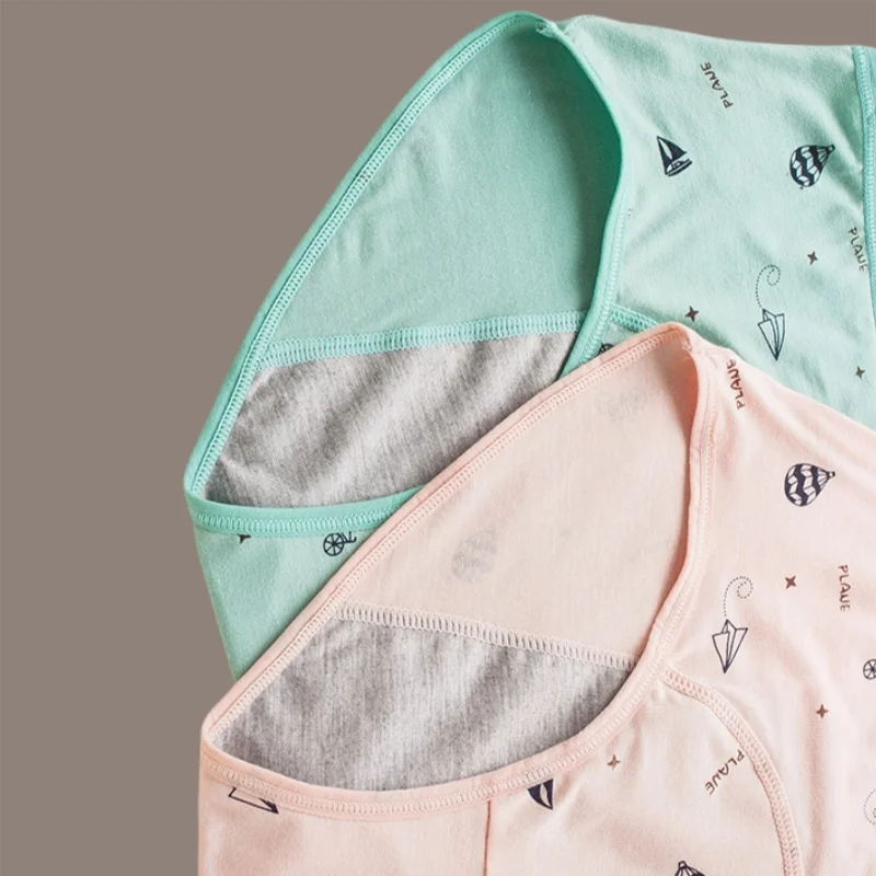 3 pcs Girls Leak Proof Period Underwear Children Menstrual Cotton Soft Cartoon Printed Briefs Modal Kids Sexy Panties