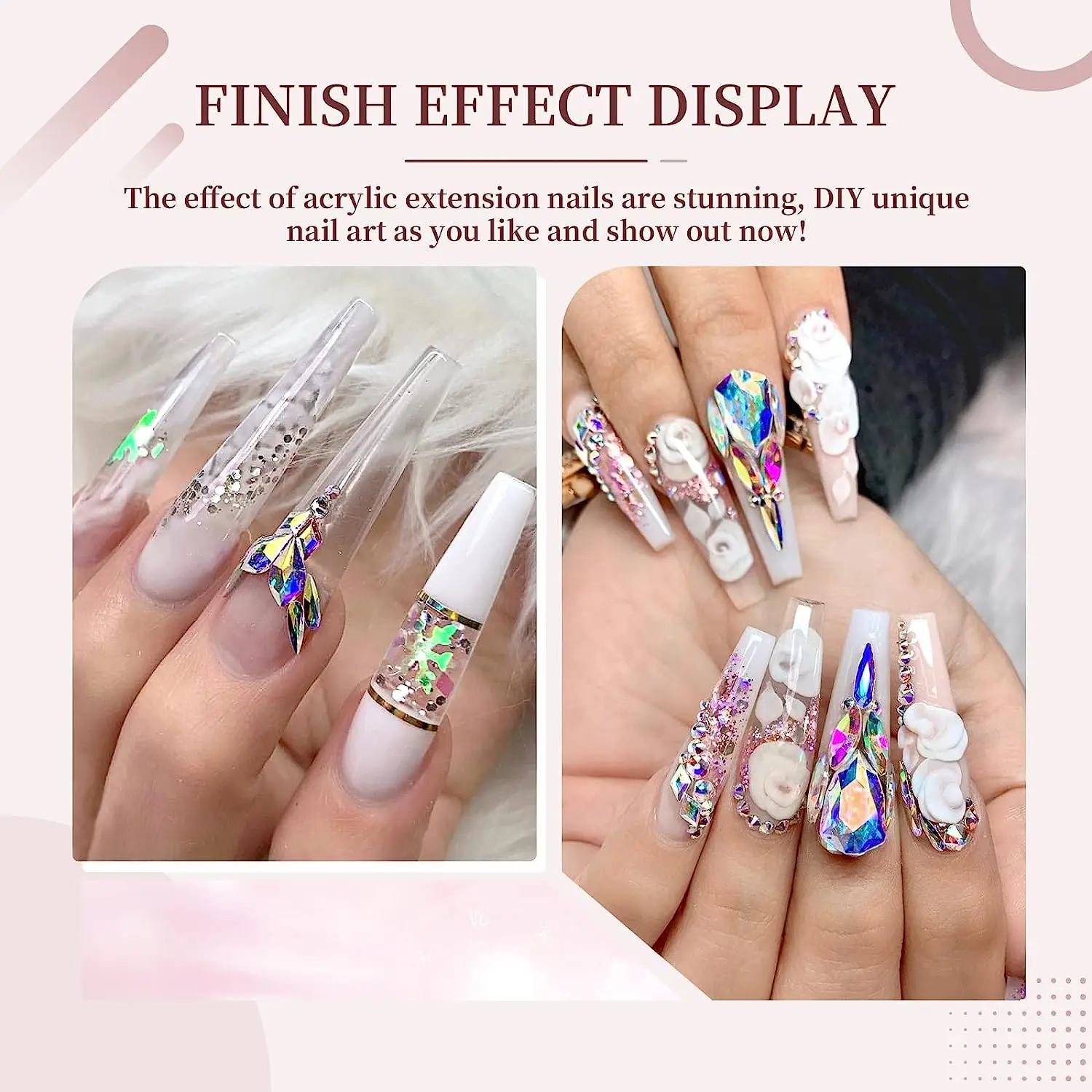 60g アクリルネイルパウダー、クリア、長持ち、爪を強化、3D カービングアート、サロン品質のネイルアート、家庭に最適