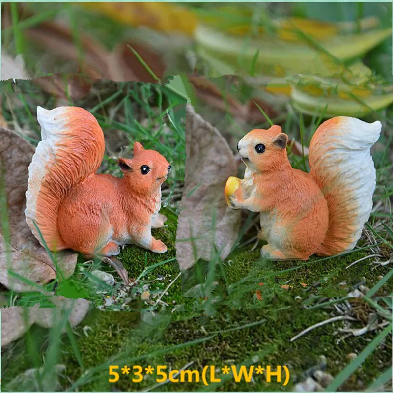 Pastoral Sheep Garden Figurines Deer Squirrel Miniature Figurines Ornaments Outdoor Bonsai Garden Decoration