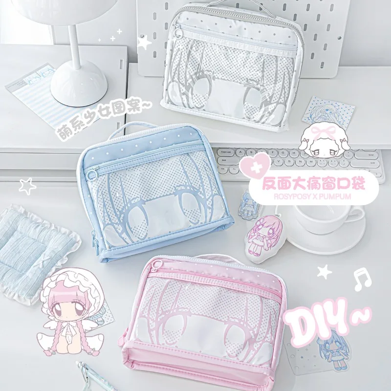 RosyPosy Cute Anime Pencil Case Large Capacity Foldable Transparent Pen Bag Multi Layer Stationery Organizer For Office School view 4