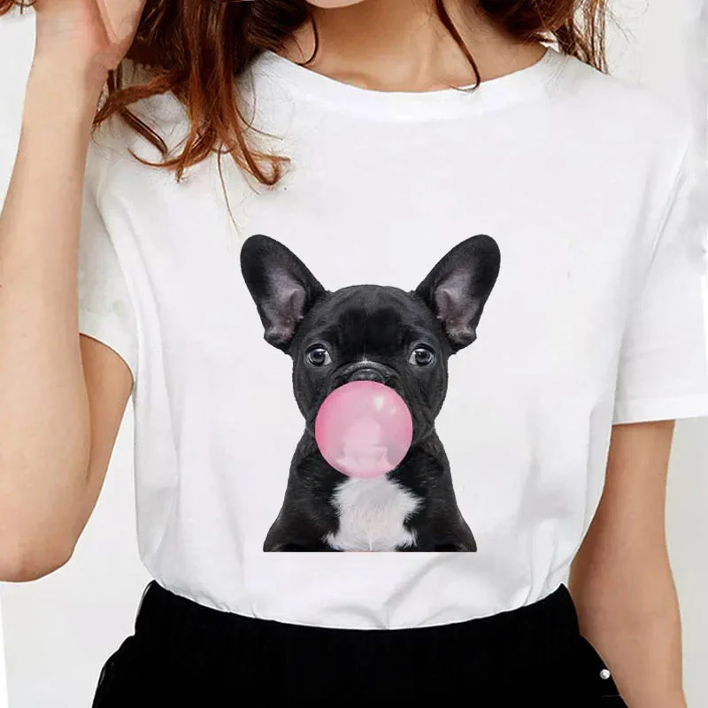 2024 Women Simple T Shirt Hot Summer Animal Bubble Gum  Print Streetwear Clothes Graphic Tee Tshirt Femme Retro T-Shirt