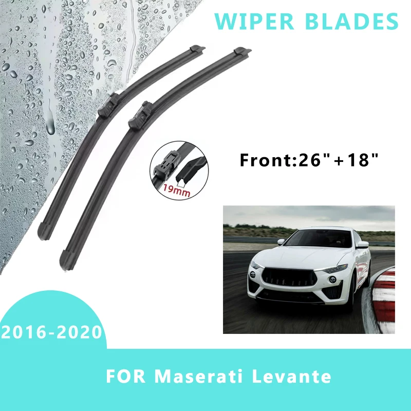 

Car Front Windscreen Wiper Blades Brushes Windshield Window Cutter Accessories 2PCS for Maserati Levante 2016-2020 26“+18”
