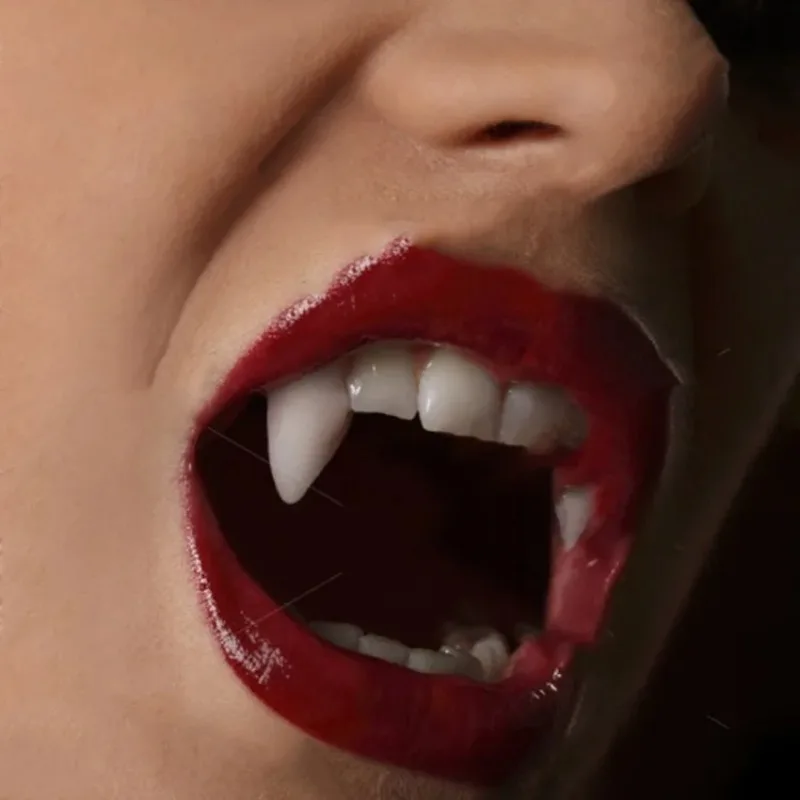 مصاص دماء الأسنان الدعائم مع الغراء هالوين حفلة الراتنج الأنياب الديكور هالوين الرعب أصدقاء الهدايا تأثيري الساحرة الأنياب كاذبة
