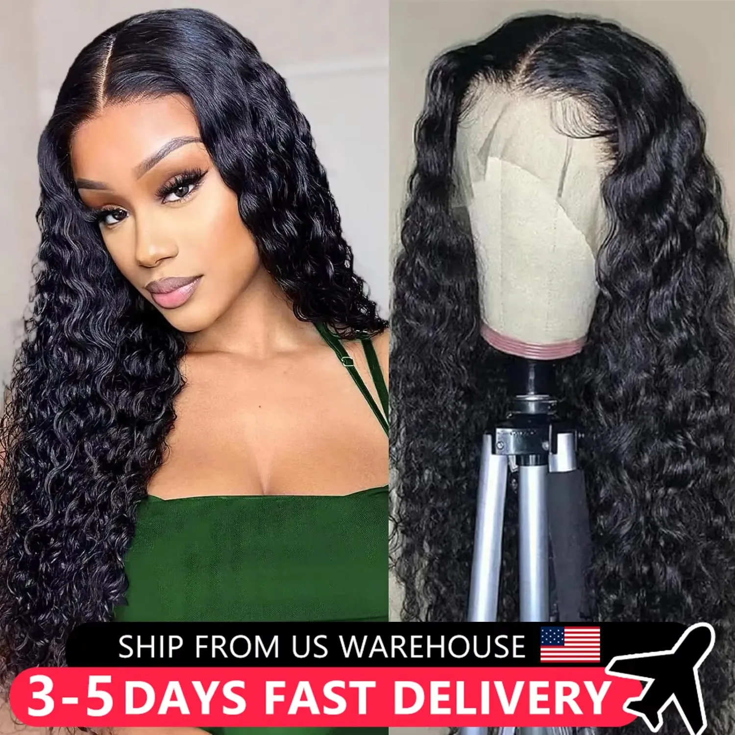 Deep Wave Lace Front 100% Human Hair Wigs 30 32Inch Indian Curly Remy 200% 13x4 13x6 Lace Frontal Wigs For Woman Pre Plucked