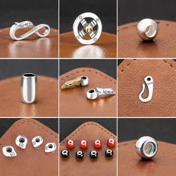 S925 sterling silver handmade DIY small pendant accessories retro Cross wheel eagle hook glass bead silver jewelry