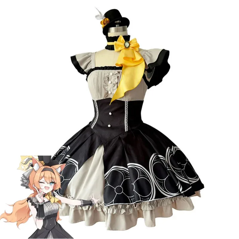 

Костюм для косплея Game Blue Archive Iochi Mari, черное вечернее платье, юбка Лолиты, парик для взрослых женщин, милый рождественский карнавальный костюм vl;6