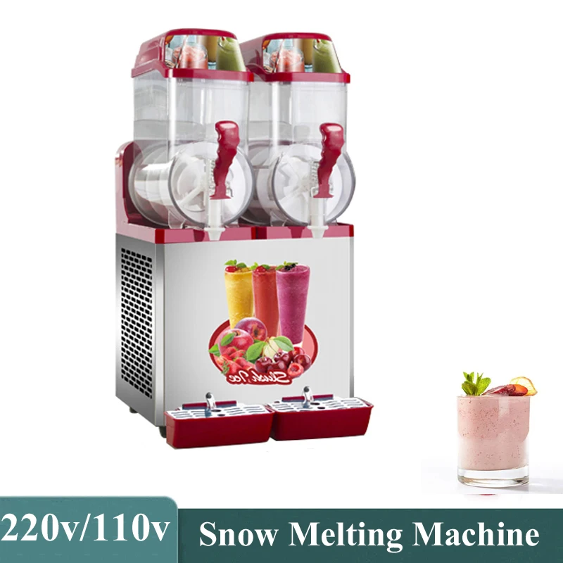 آلة تصنيع مشروبات الثلج المجمدة التجارية، خزانات مزدوجة، صانع سلشي ذو سعة كبيرة لمؤسسات الطعام #3