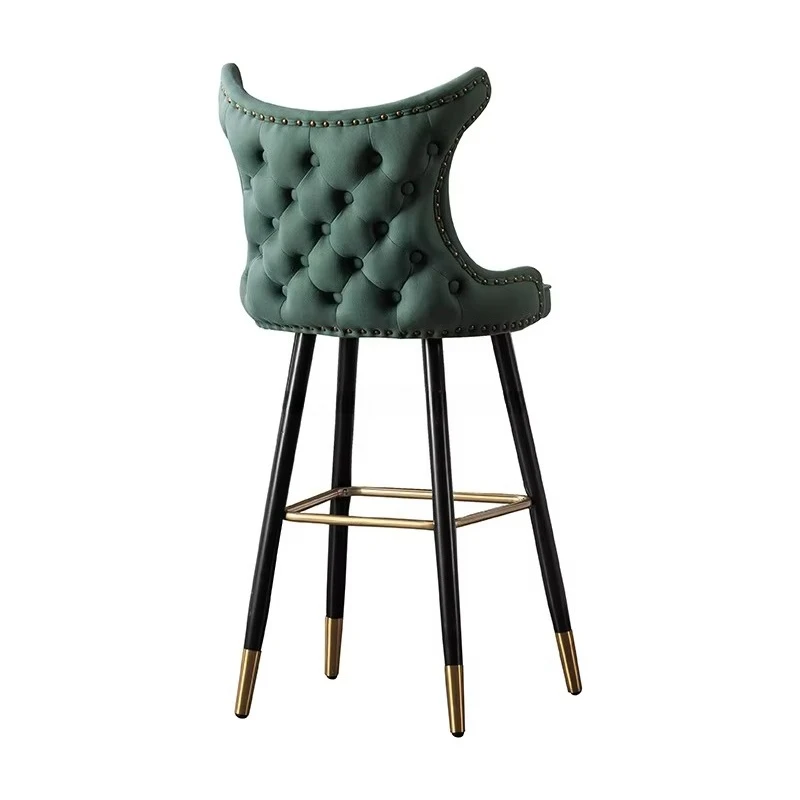 Luxury Soft Seat Bar Stool Dining Room Coffee House High Leg Chairs High Bar Stool Modern Hotel Restaurant Bar Chairs