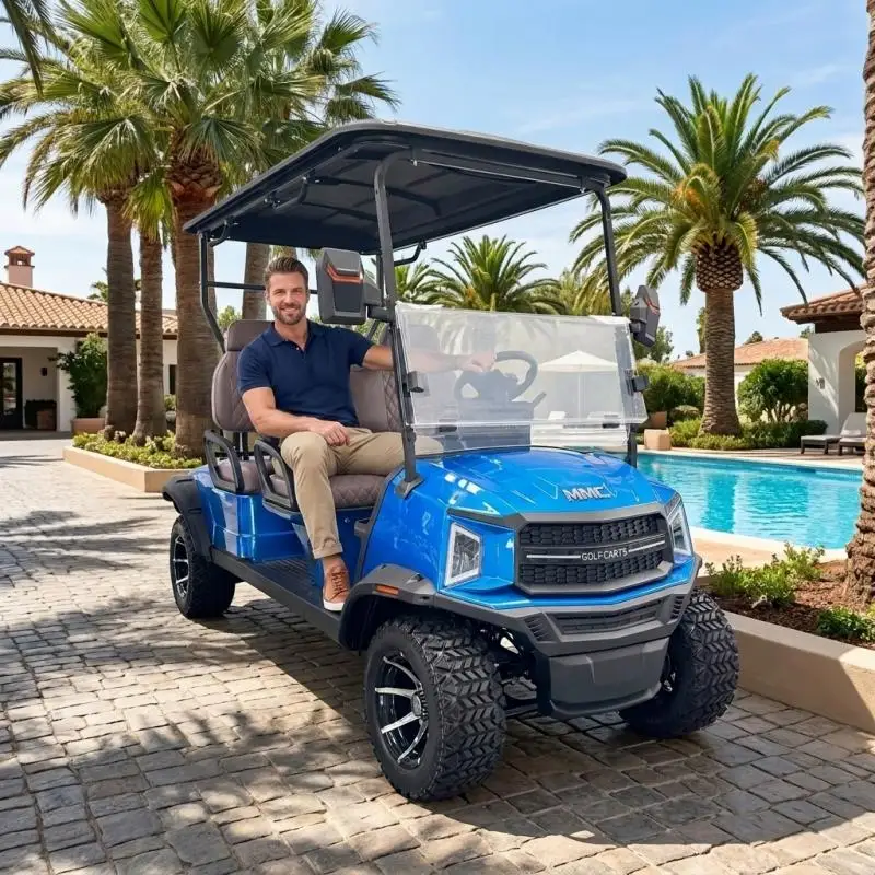 4 Seater Electric Golf Cart Off-Road Tires Lithium Battery for Amusement Park Resort Hotel - Eco-Friendly Tourist Transport