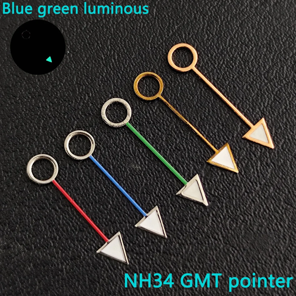 GMT pointer NH34 movement pointer Blue green luminescent Fit for NH34 movement