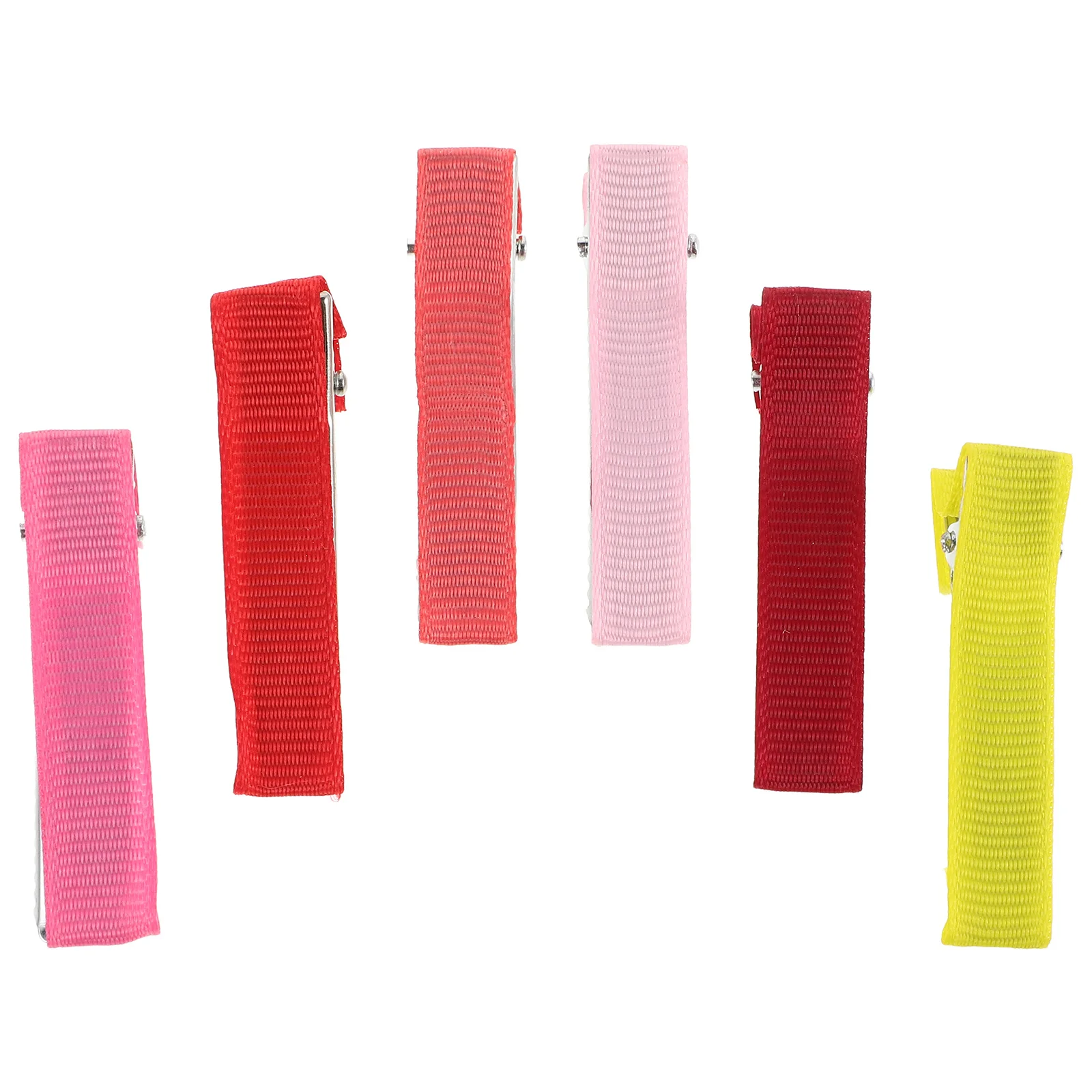 

6Pcs Alligator Hair Clips Half Fabric Covered Grosgrain Ribbon Cute Hairpins for Baby Toddler Girls Kids Hair Accessories Party