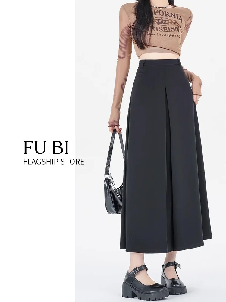 

Женская юбка-миди Briti Sle с высокой талией, новая коллекция весна-лето, стройнящая, драпированная, А-силуэт, из полиэстера