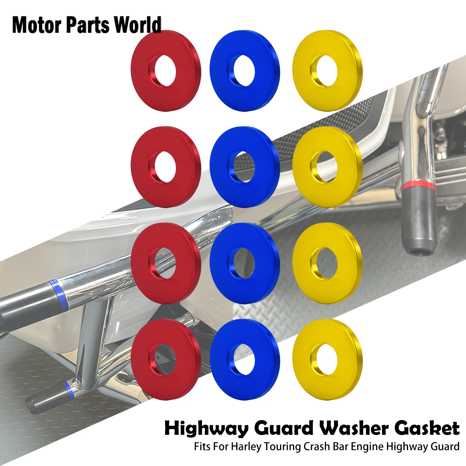 1set Motorcycle Highway Guard Washer Gasket Crash Bar Engine Colorful Gasket For Harley Touring FLHT FLHX Electra Glide