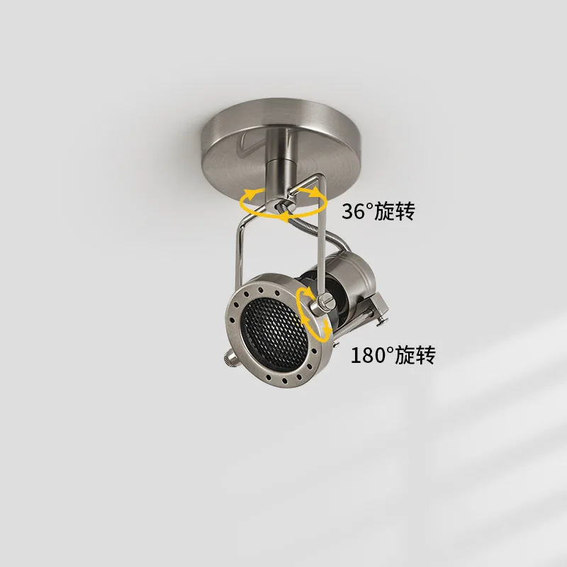 Industrial Wind Surface Mounted Spotlights Adjustable Corridor Aisle Background Wall Light Living Room Without Main Light