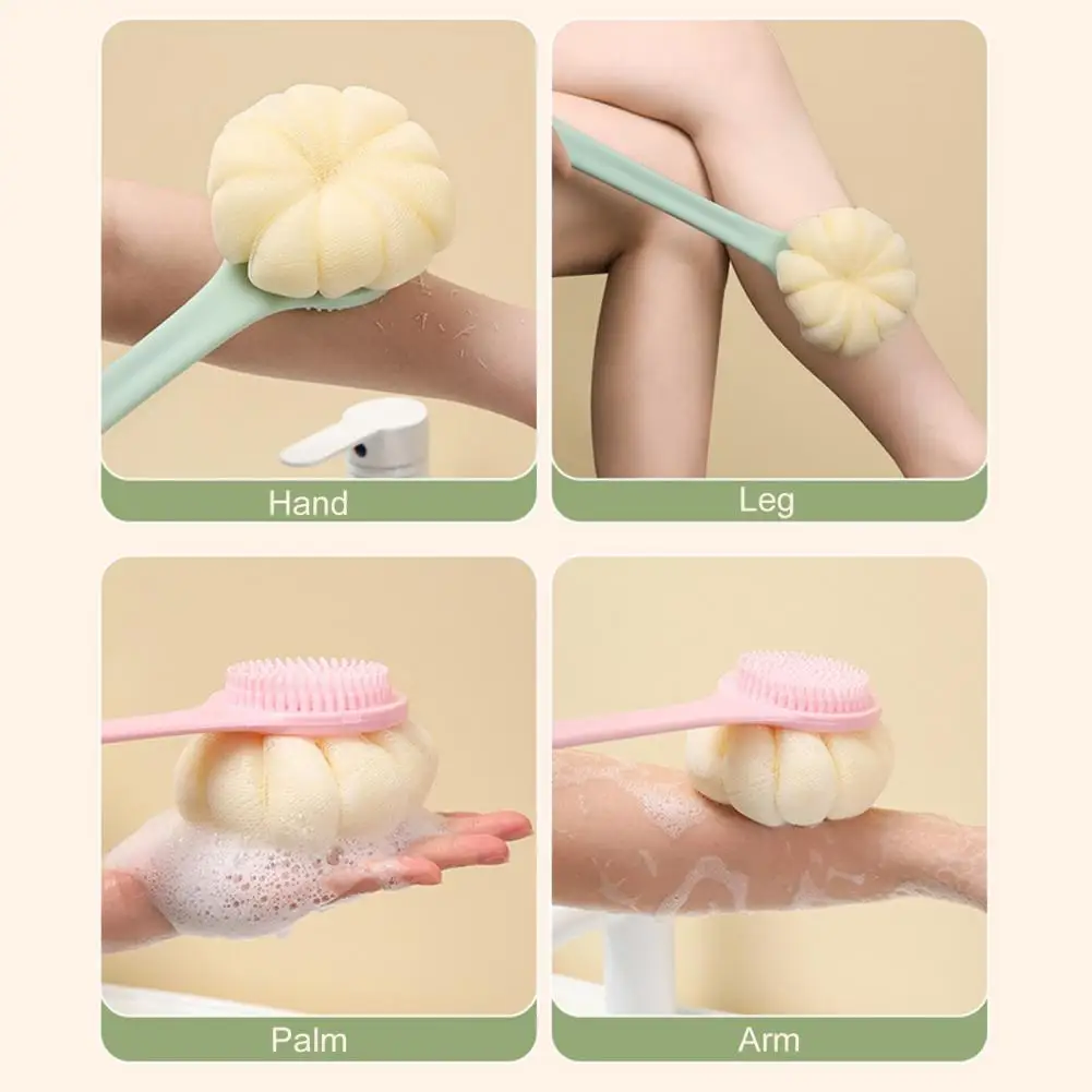 Non-slip Grip Shower Brush for Safety Shower Comfortable Grip Shower Brush Enlarged Double-sided Bath Brush with for Gentle