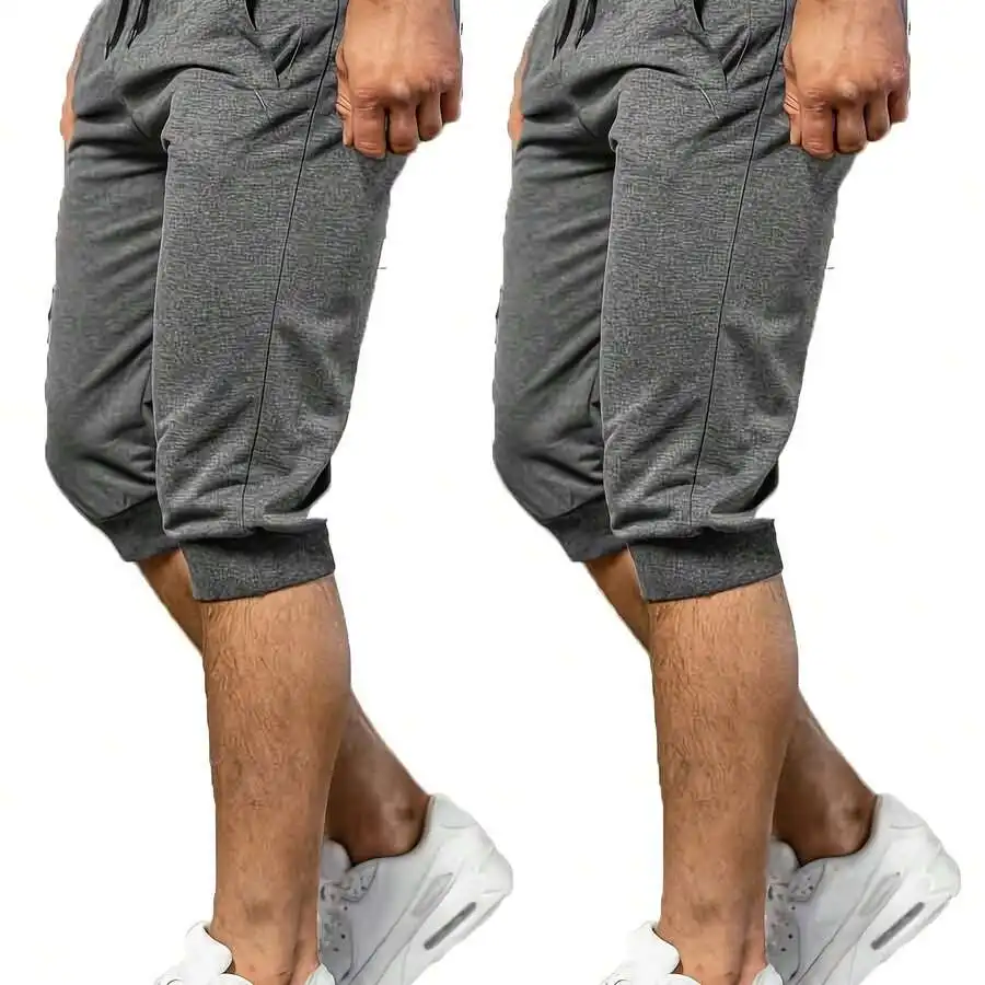 

Mens 7-Point Casual Sports Shorts With Ribbed Waist And Multi-Pocket