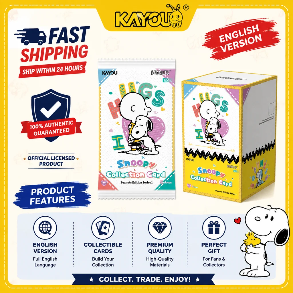 Kayou Original Snoopy Series 1 Collection Cards Peanuts Pack Theme Anime Character Cards Charlie Brown Lucy Peripherals Full Set