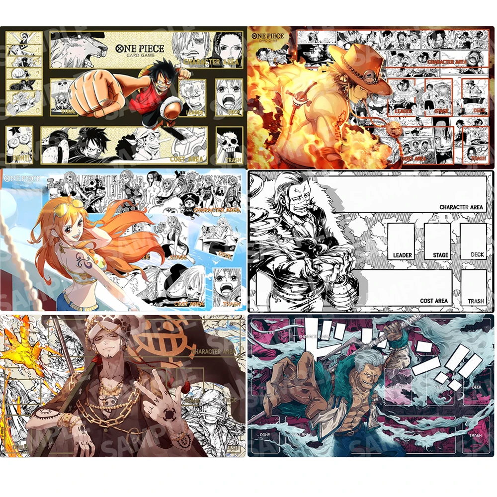 Anime One Piece 60x35cm Nami Monkey D Luffy ACE Trafalgar Law Dedicated Game Battle Card Mat Gift Toy Game Anime Collection Card