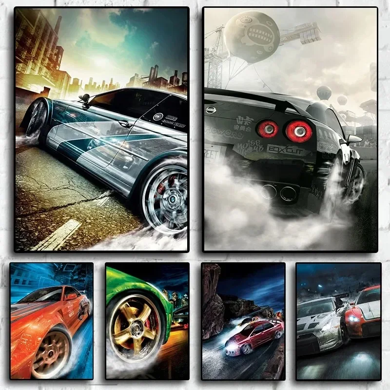 Vintage World Famous Racing Car Rally Need for Speed Art Posters Canvas Painting Wall Prints Pictures for Living Room Home De