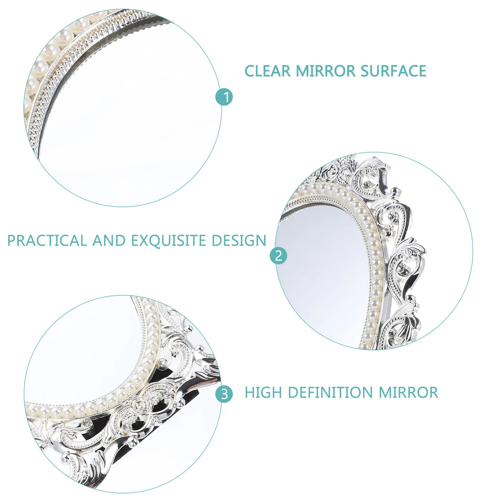 مرآة مكياج من فانيتي لطاولة تزيين سطح المكتب عتيقة