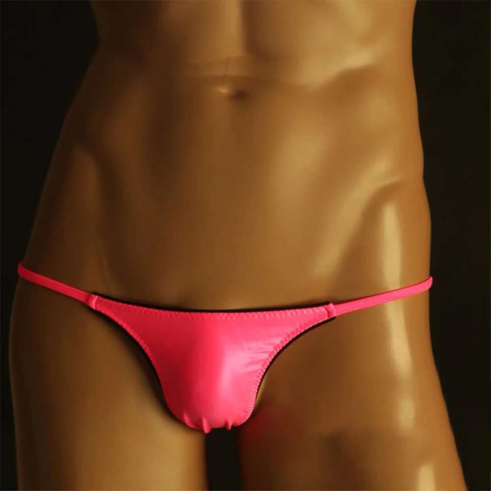 

Men's Sexy Briefs Ice Silk Elastic T-Back G-string Close-fitting G-String Thong Thin Sheer Underwear Jock Strap Erotic Underpant