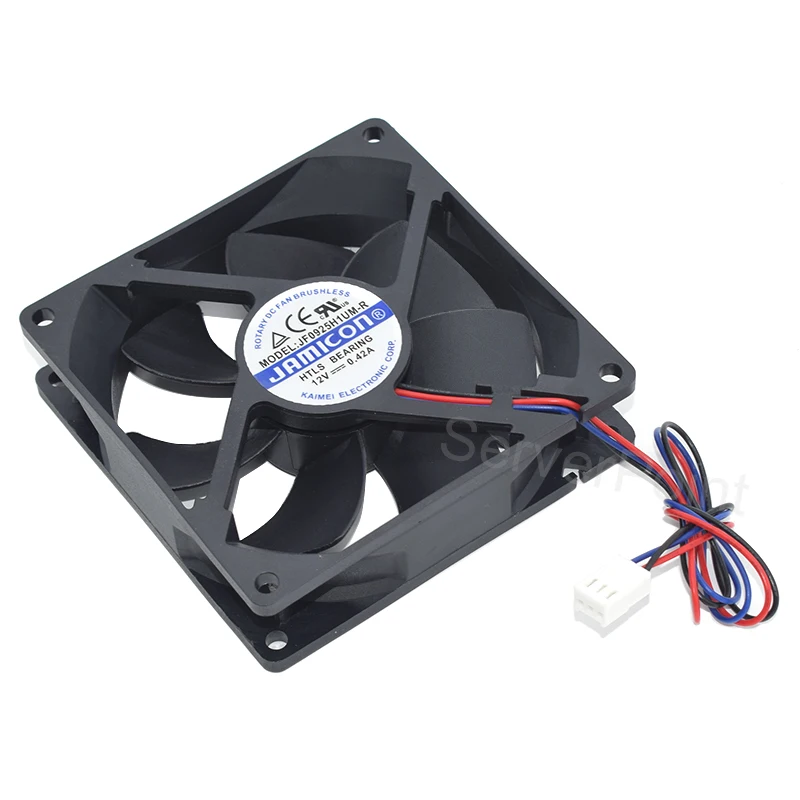 Original  for Jamicon JF0925H1UM-R DC 12V 0.42A  3-Wire Server Square Fan 90x90x25mm