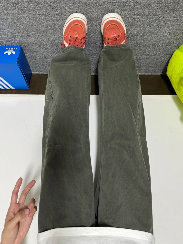 

Мужские джинсы-брюки винтажного стиля American Sle, свободные, с широкими штанинами, прямые, с высокой талией, повседневные, для осени