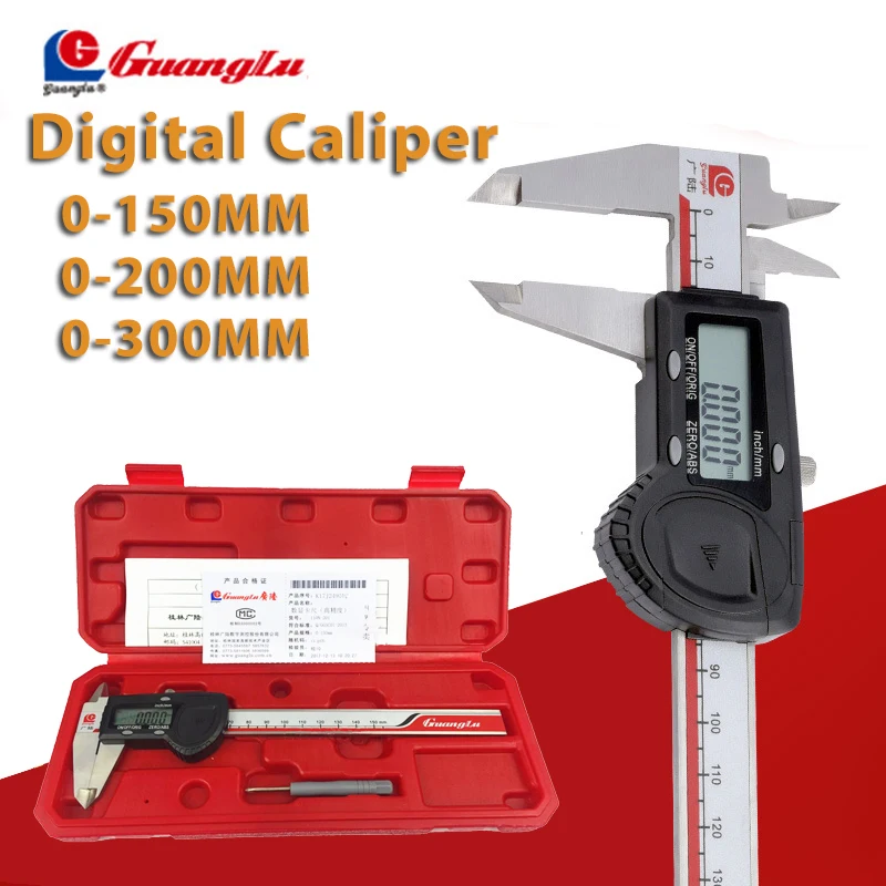 Guanglu brand High Precision 0.005mm Digital Caliper0-150/200/300mm electronicVernier Caliper Micrometer Digital Measuring Tools