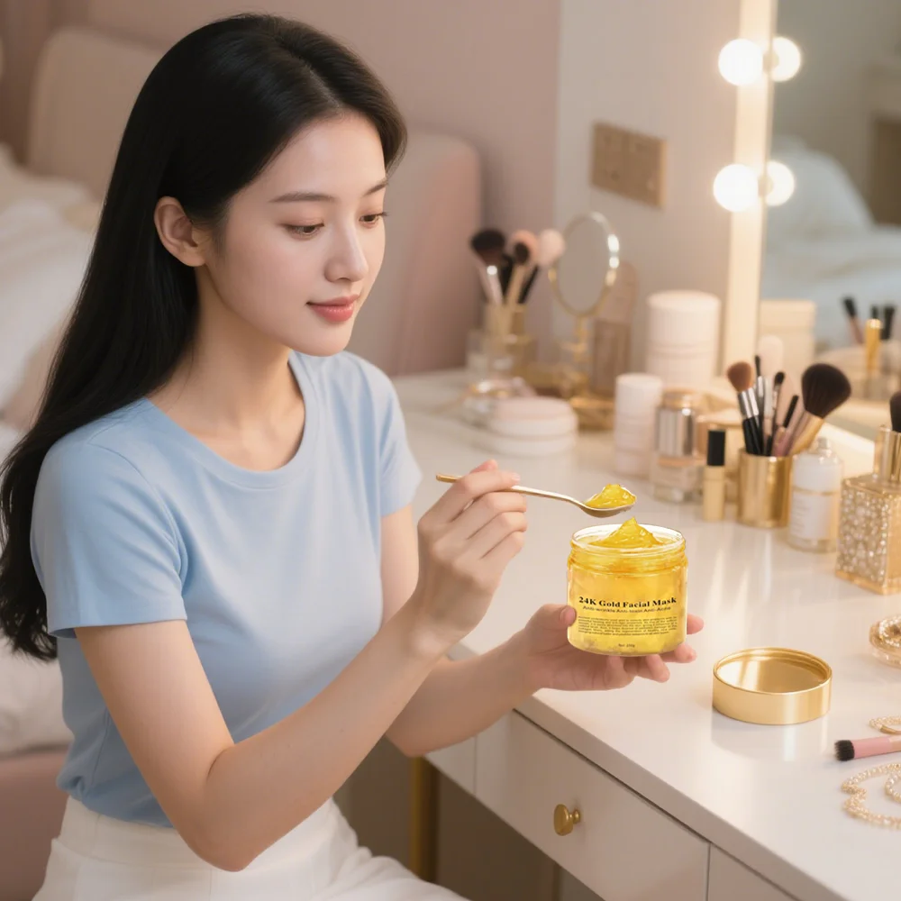 

Golden collagen repair sleep mask moisturizing pore shrinking cream smear mask Skin care beauty products skin care products