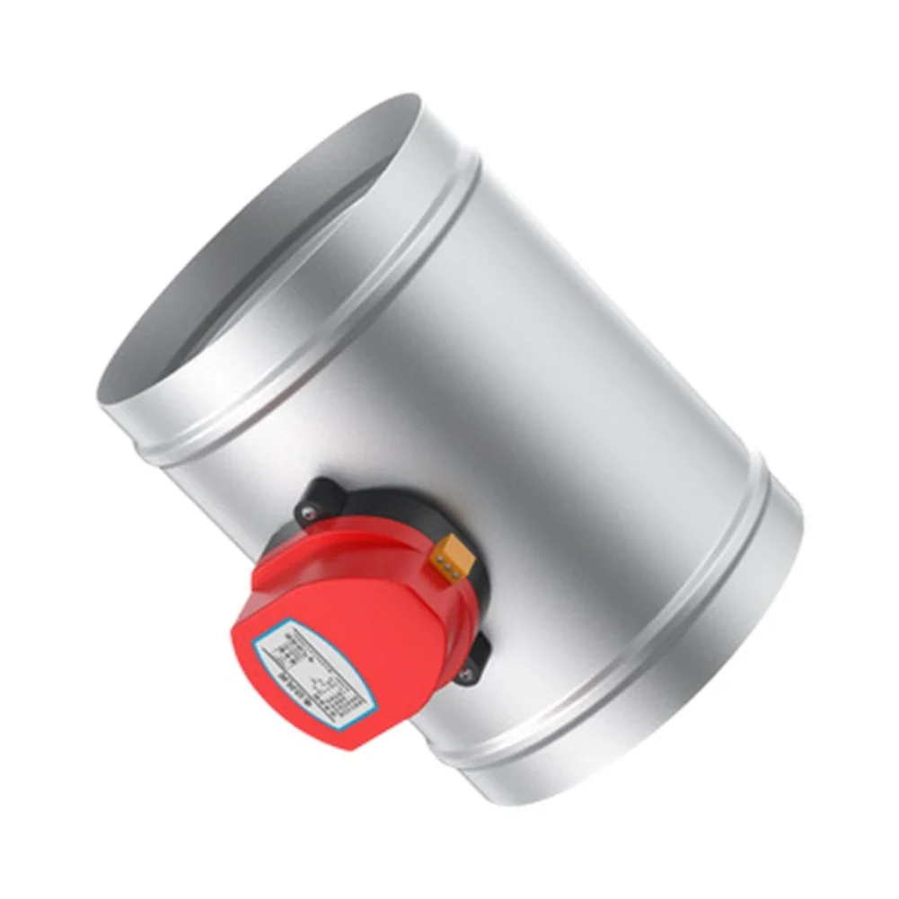 75-200mm Galvanized Electric Air Duct Damper Valve HVAC Ducting Motorized Check Valve For 3/4/5/6/8 Inch Pipes AC220V