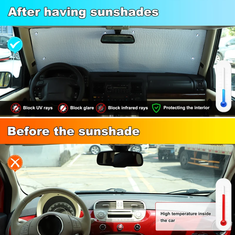 For Land Rover Discovery 2 LR2 1998-2003 Windshield Car Sun Shade Front Window Sun Visors With Suction Cup Car Accessories