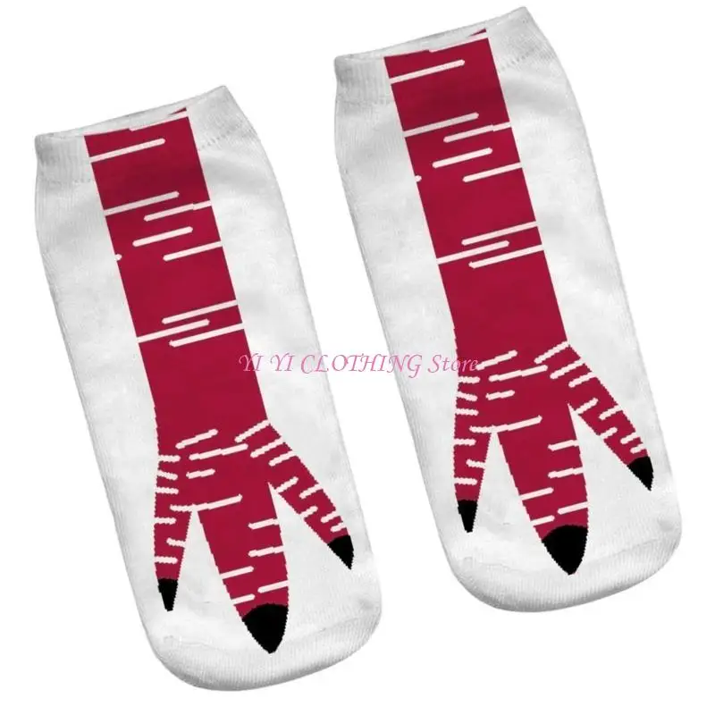 

N5KF Причудливый смешной -печатный куриный когти для носков лодыжки с высоким комфортом для повседневного использования и