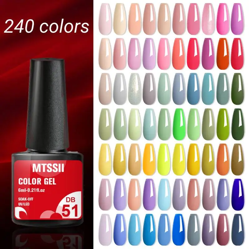 

Mtssii 240 Colors 7ML Nail Gel Polish Nail Supplies Vernis Semi Permanent Nail Art Manicure Soak Off LED UV Gel Nail Varnishes