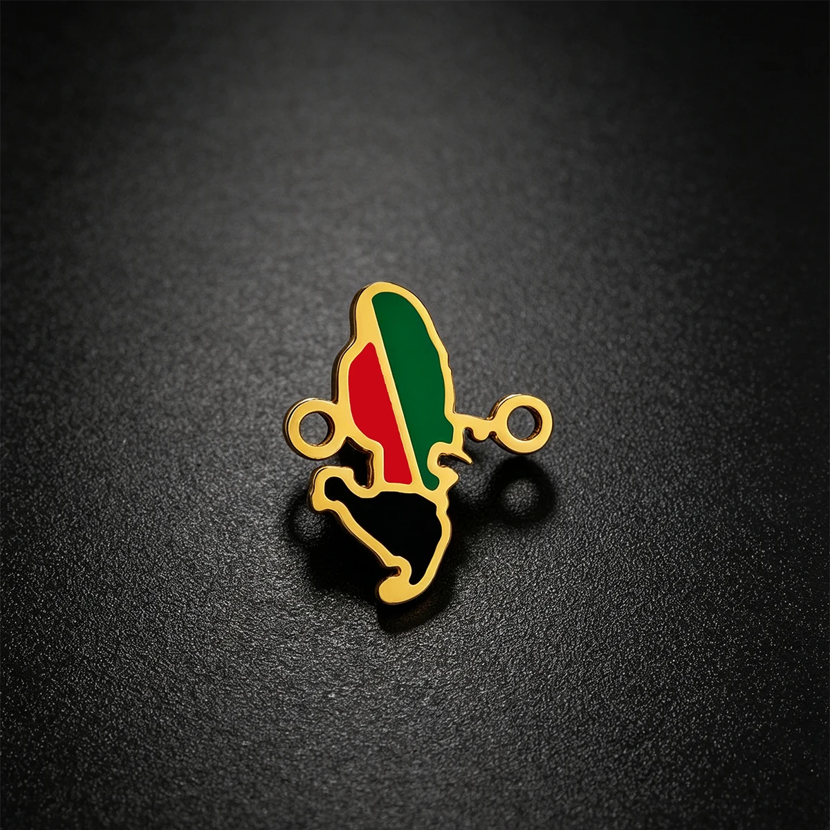 Stainless Steel Enamel Guadeloupe Martinique Reunion Guyana  Map Flag Double Loops Pendants For DIY Bracelet Jewelry Accessorie