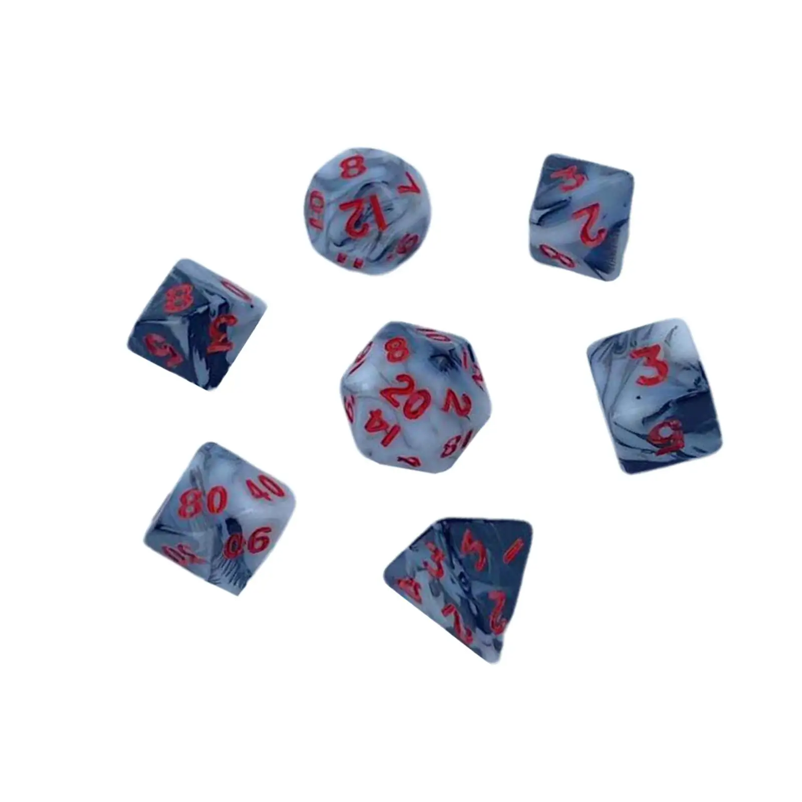 

7 Pieces Acrylic Polyhedron Dices Set Party Game Dices Set Entertainment Toy for Table Game
